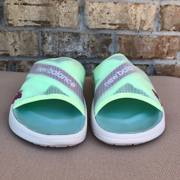 New Balance 360 Women's White/Mint/Magenta/Surf Slide Sandal Size 10 - Picture 3 of 11